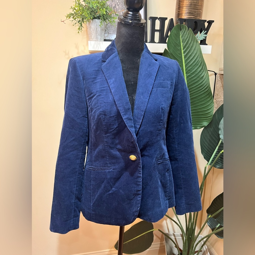 J. Crew Campbell Navy Corduroy 100% Cotton Blazer 6